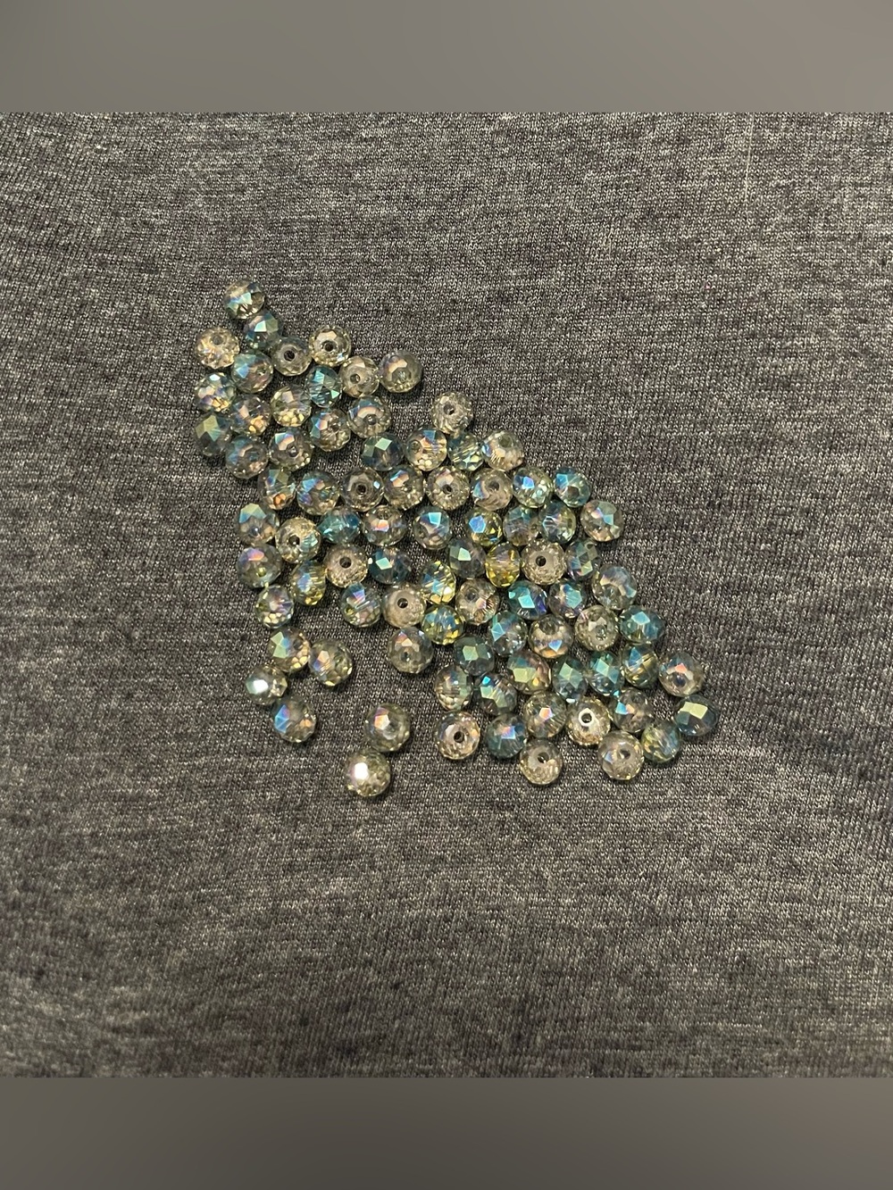 Craft Beads - Iridescent clear/blue and Black